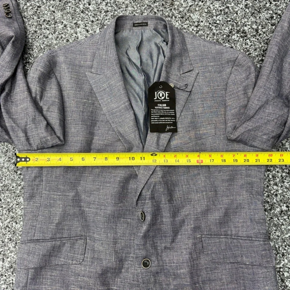 NEW JOE Joseph Abboud Linen Blend Suit Jacket 44 Short Slim Fit Italia Profilo